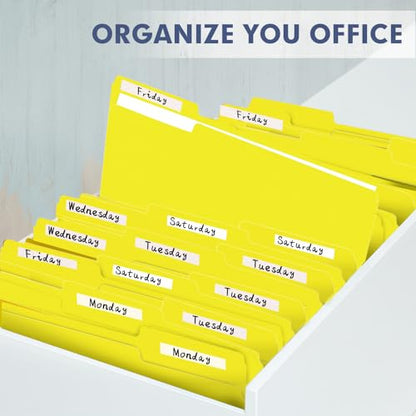 File Folder, PANDRI 120 Pack File Folder, 1/3 Cut Tab, Letter Size, Filing Folder for Office School Business, Yellow - color: Yellow