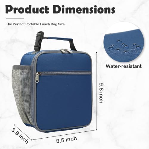 FlowFly Kids Lunch box Insulated Soft Bag Mini Cooler Back to School Thermal Meal Tote Kit for Girls, Boys, Cyan - color: Cyan