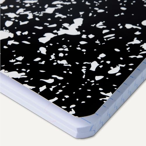Amazon Basics Composition Notebook, College Ruled, 100 Sheets, 9.75" x 7.5", Marble Black, 12-Pack - color: Marble Black, size: College Ruled,12-pack