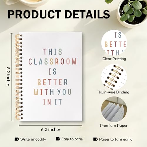 Boho Classroom Inspirational Spiral Notebook Journal, This Classroom Is Better with You in It Gifts for Boho Journal for Notes Planning, Office Schools Classrooms Supplies, 5.5 X 8.3 Inch - color: Classroom