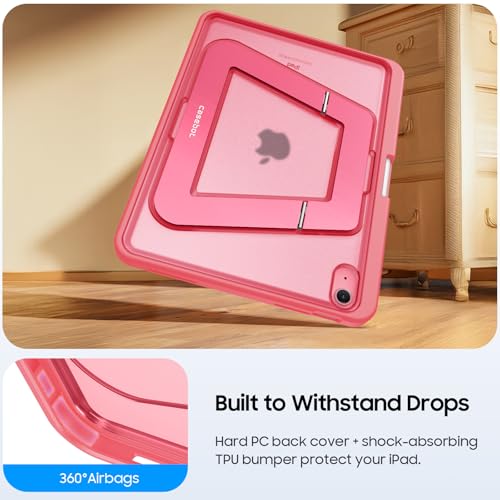 Fintie Shockproof Case for iPad (A16) 11th Generation 11 Inch (2025), iPad 10th Generation 10.9 Inch (2022) - [Built-in Pencil Holder] Slim Frosted Protective Cover with Multi-Angle Kickstand, Pink - color: Pink