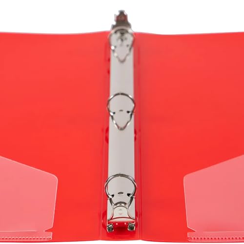 JAM PAPER Plastic 0.5 inch Binders - Red 3 Ring Binders - 2/Pack - color: Red, size: 0.5 inch (Pack of 2)
