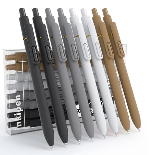 inkipen- 8 Pack Pens, Gel pens Black Ink, Fine Point(0.5mm),Quick-Drying Smooth Writing,School and Office Supplies(black white) - color: black-white-8PCS