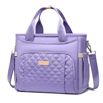 AIJIEKE Large Insulated Lunch Bag for Women, Work Lunch Box Tote, Purple | Leakproof, durable multi-compartment cooler. Reusable with shoulder strap. Perfect for travel meal prep, picnic, beach - color: Light Purple