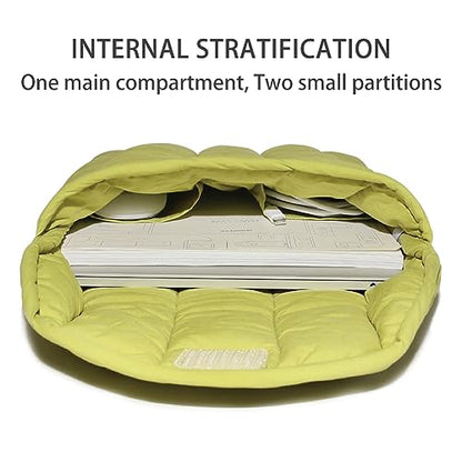 Puffy Laptop Sleeve 15-16 Inch Streak-Green, Protective Carrying Case for Men and Women, Cute Case Bag Compatible with 15 and 16 Inch Laptops, for MacBook Air M2, Asus/Dell Xps in Cover | Compatible with 15-16 Inch Macbook Pro/Air, Asus/Dell Xps/Lenovo La