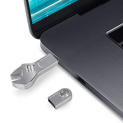 AreTop Novelty Flash Drive 32GB, USB2.0 Miniature Spanner Shape Cute USB Flash Drive Thumb Drives Cool Memory Stick Pen Drive Gift for Collegue Students Kids Children Employees Present - size: 32GB, style: Spanner
