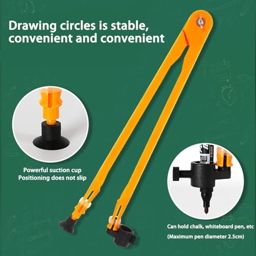 Magnetic Geometry Tool, Protractor, Triangle Rulers Easy Attachment Blackboard Measurement Kit, Teacher Board Protractor Multi-Purpose Kit Large Teaching Aids (Three-Piece Set) - style: Three-piece set