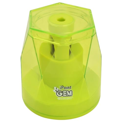 Westcott iPoint® GEM Battery Pencil Sharpener, Neon Green (00577) - color: Neon Green