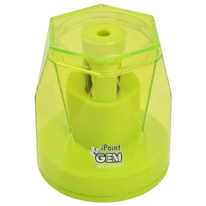 Westcott iPoint® GEM Battery Pencil Sharpener, Neon Green (00577) - color: Neon Green