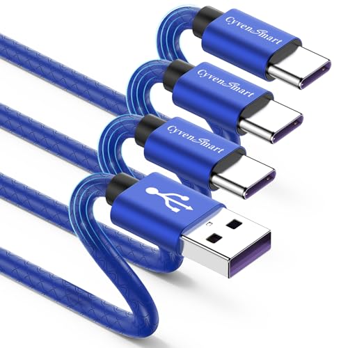 USB Type C Cable 10ft, USB A 2.0 to USB-C 3 Pack Fast Charger Extra Long Durable TPE Cord Compatible with Samsung Galaxy S10 S9 S8 Plus Note 9 8,A10/A20/A51 -Navy - color: Navy, size: 10 Foot