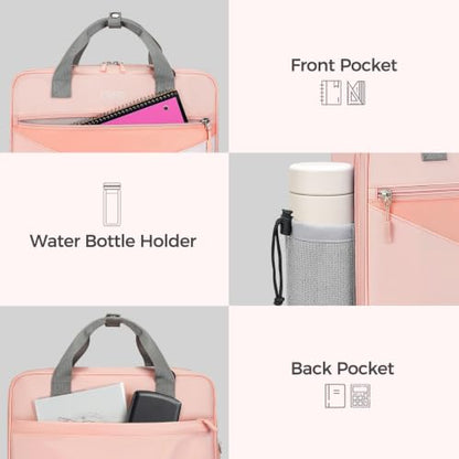 Ytonet Zipper Binder Bag, 2 Inch 3 Ring Binder with Zipper Fit 14 Inch Laptop, 500 Sheets Capacity Zippered Binders with Shoulder Strap & Removable O-Ring Pad for Middle School Student Girls, Pink - color: Pink, size: 2 Inch O-ring