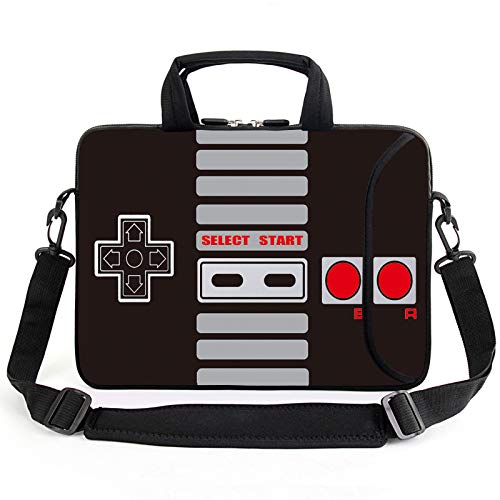 AMARY 13" 13.3" laptop sleeve chromebook case adjustable shoulder strap with handle accessory pocket (Games) - color: Games