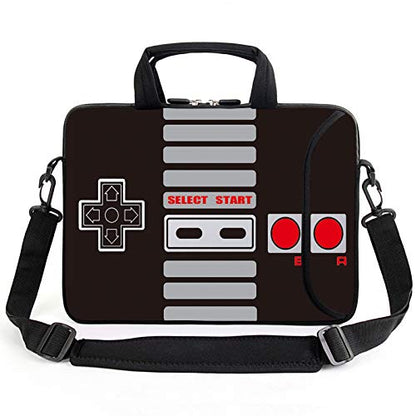 AMARY 13" 13.3" laptop sleeve chromebook case adjustable shoulder strap with handle accessory pocket (Games) - color: Games
