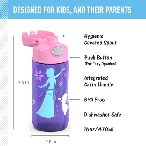 THERMOS FUNTAINER 16 Ounce Plastic Hydration Bottle with Spout, Frozen 2 - color: Frozen 2