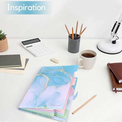 Forest Series Expanding File Folder Stylish Funky Cute Retro Document Organizer with Natural Scenes for Students,Teachers & Freelancers - Cyan Lake - color: Nature/Cyan Lake