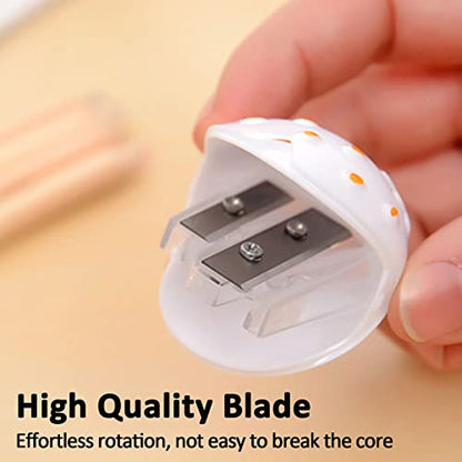 4pcs Cute Owl Pencil Sharpener with Dual Holes, Cartoon Animal Plastic Colored Cat Manual Handheld Small Compact Sharpeners for Student Kids School Classroom Must Haves Stationery Supplies