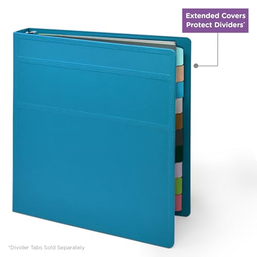 Carstens 1-Inch Heavy Duty 3-Ring Binder - Side Opening, Pool Blue, Durable Plastic, Precision No-Gap Rings, Waterproof Cover, No Pockets, Holds 125 US Letter Sheets, BPA-Free, Made in USA (8714-3R) - color: Blue, size: Individual