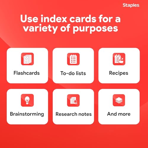 Staples Index Cards, 4" x 6", Lined, White, Acid‑Free, Micro‑Perforated, 150 Cards – Tear‑Off Ruled Cards for Notes & Projects - style: 3 Pack