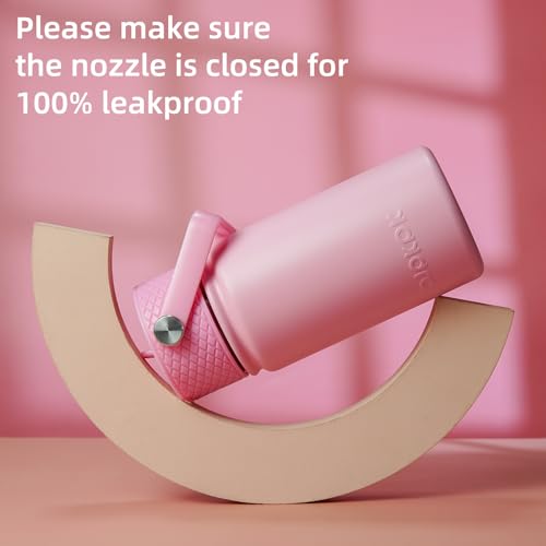 BJPKPK Insulated Water Bottle, 15oz Stainless Steel with Straw Lid | Leak Proof, BPA-Free, Vacuum Insulated, Keep Drink Cold & Hot, Metal Water Bottle for Travel, Gym, Office, Cupholder Friendly - color: Pink, style: N-15oz-Color Lid