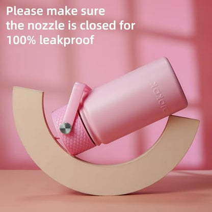 BJPKPK Insulated Water Bottle, 15oz Stainless Steel with Straw Lid | Leak Proof, BPA-Free, Vacuum Insulated, Keep Drink Cold & Hot, Metal Water Bottle for Travel, Gym, Office, Cupholder Friendly - color: Pink, style: N-15oz-Color Lid