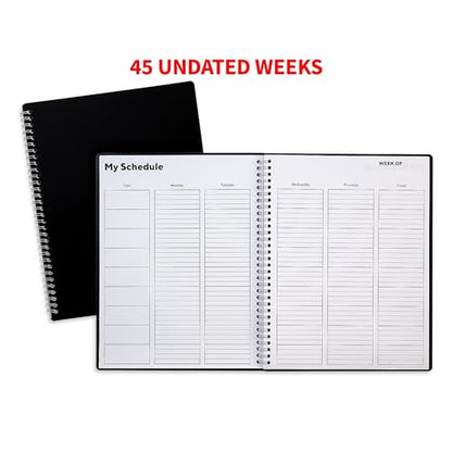 TRU RED Academic Weekly Teacher Planner, 8.5 x 11 Inch, Lesson Planning & Scheduling Layout, Black, Undated School Planner, 3 Pack - style: 3 Pack