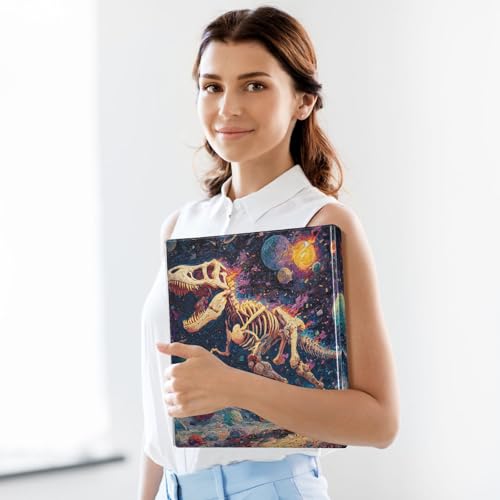 Custom 3 Ring Binder Oil Painting T-rex Running 1.5" Round Ring Binders Personalized Name View Binder with 200 Sheet for School Supplies Women Men Office, 1 Pack - color: Custom Oil Painting T-rex Running
