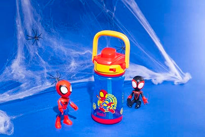 Zak Designs Marvel Spider-Man Beacon Kid Water Bottle for Travel, 12oz Plastic is Durable and Leak-Proof with Liquid Lock Spout, Cover, Carry Handle, Protective Base (Spidey and His Amazing Friends) - color: Spidey and His Amazing Friends