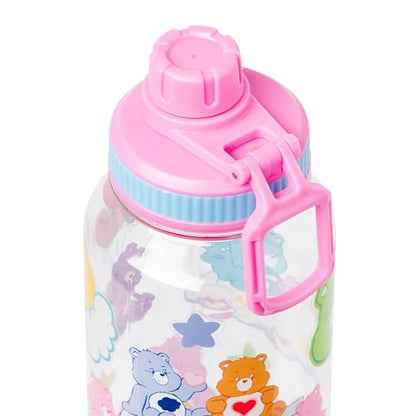 Silver Buffalo Care Bears Share Bear, Plastic Water Bottle, 32oz | Grumpy and Funshine, Cheer, Bedtime, Twist Spout, Sticker Set, You Stick Yourself, Good Luck Bear, Love-a-Lot, Tenderheart - color: Care Bears Forever