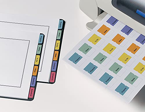 Avery Printable Self-Adhesive Plastic Tabs, 1-1/4", Repositionable Adhesive, Assorted Colors, Pack of 96 (16281)