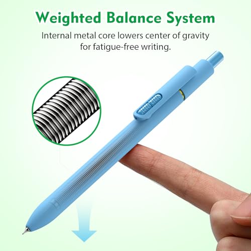 Hiacry 8 Pcs Gel Pens - 0.7mm Fine Point Quick-Dry Blue Ink Fidget Pens | Smooth Writing Pens, No Bleed, No Smear, Note Taking Journaling, School Office Supplies for Men & Women (Dopamine 8Pcs ) - color: Dopamine Blue Ink -8pcs
