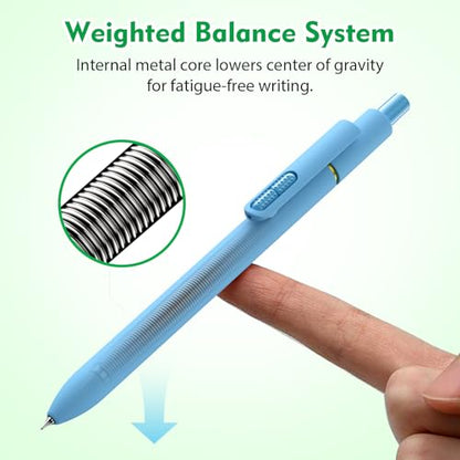 Hiacry 8 Pcs Gel Pens - 0.7mm Fine Point Quick-Dry Blue Ink Fidget Pens | Smooth Writing Pens, No Bleed, No Smear, Note Taking Journaling, School Office Supplies for Men & Women (Dopamine 8Pcs ) - color: Dopamine Blue Ink -8pcs