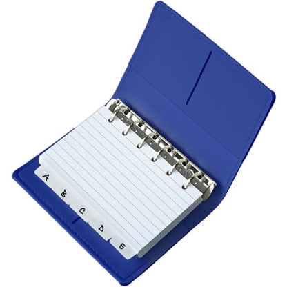 3x5 Lined Index Cards with Ring Binder Holder and Dividers, 100 Note Cards, Blue - color: Blue