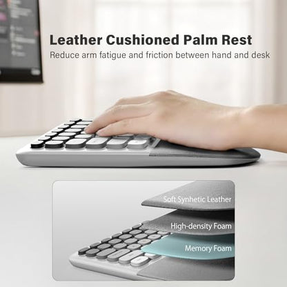 MOFII Wireless Ergonomic Keyboard & Mouse Combo – Split Curved Keyboard with Wrist Rest (All-Day Comfort) + Wireless Vertical Ergonomic Optical Mouse, Compatible with PC/Laptop/Desktop - color: White