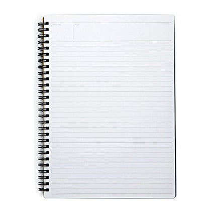 Maruman Mnemosyne Lined Notebook- B5, 7.17" x 10.12", 80 Sheets / 160 Pages, 7mm College Ruled Journal, Perforated Pages & Wire-Bound to Lay Flat, Black, Made in Japan - size: B5 (7.17" x 10.12")