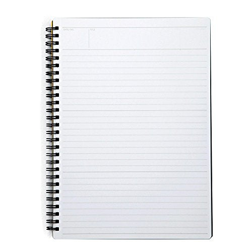 Maruman Mnemosyne Lined Notebook- B5, 7.17" x 10.12", 80 Sheets / 160 Pages, 7mm College Ruled Journal, Perforated Pages & Wire-Bound to Lay Flat, Black, Made in Japan - size: B5 (7.17" x 10.12")
