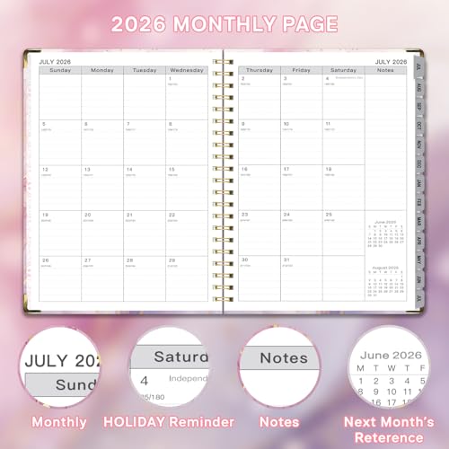 Planner 2026-2027, Weekly and Monthly Academic Planner, Jul 2026 - Jul 2027, 8.5"x11" Large Hardcover Daily Planner Calendar with Tabs for Women, Year Planning Agenda for Teacher and Student (Marble pattern) - color: Marble pattern