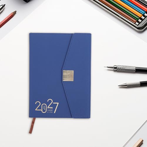 SEWACC A5 Daily Schedule Notebook 2027 with Tri Fold Construction, Ink Bleed Resistant Portable Planner for Students and Professionals, for Academic Daily Agenda and Personal Productivity