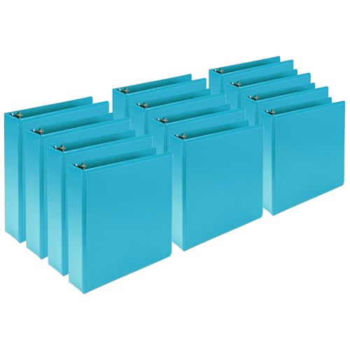 Samsill Plant-Based 2 Inch Durable Round Ring, View Binder, Eco-Friendly, USDA Certified Biobased, 12-Pack, Turquoise - color: Turquoise, size: 2", style: 12 Pack
