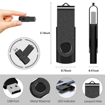 256MB USB Flash Drive 10 Pack, AreTop Premium USB2.0 Thumb Drives Bulk | [ NOT 256GB ] USB Pendrive Memory Stick Jump Drive 10 Pack Flash Drives Bulk for Date Storage (10PCS 256MB, Black) - size: 256MB, style: 10P-Black-B