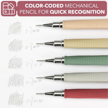 Mr. Pen- Mechanical Pencil Set with Lead and Eraser Refills, 5 Pack | 0.7mm, Sketching Pencils, Drafting Pencil, Drawing Mechanical Pencils
