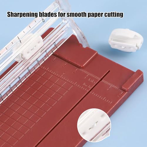 Paper Cutter Slider 10.5 Inch Precision Straight Slider | with Side Ruler Cardstock Cutter for Photo Cardstock Label Crafting Scrapbooking Supplies - color: Red