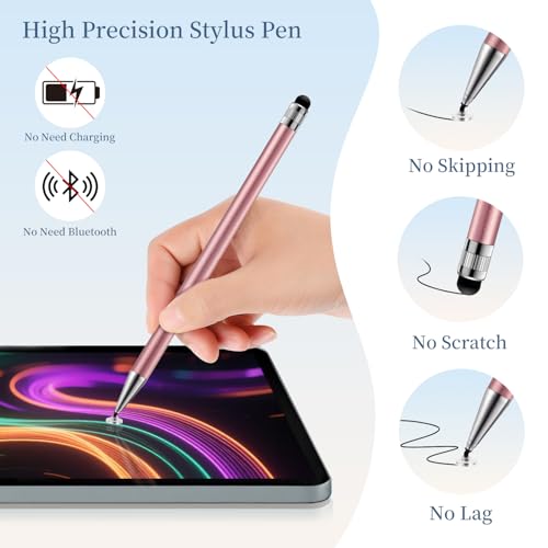 ChaoQ Stylus Pen for Touchscreen 6pcs 2-in-1 Stylus Pen for iPad iPhone | High Sensitivity and Precision Suitable for iPad iPhone Android Tablets and All Touch Screens - (Rose Gold) - color: 6 Rose Gold