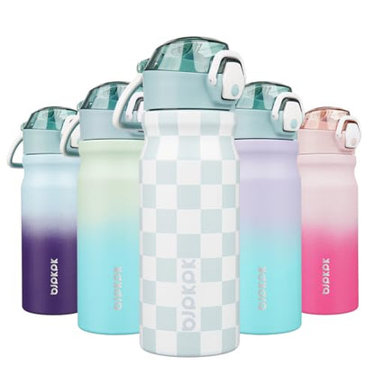 BJPKPK Stainless Steel Insulated Water Bottle with Straw Lid 18oz Reusable Metal Thermal Flask Bottles Keep Cold and Hot,Plaid - color: Plaid, size: 18 Ounces