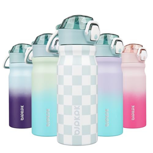 BJPKPK Stainless Steel Insulated Water Bottle with Straw Lid 18oz Reusable Metal Thermal Flask Bottles Keep Cold and Hot,Plaid - color: Plaid, size: 18 Ounces
