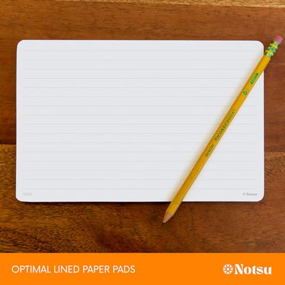 Notsu Lined Desk Notepad 2 Pack | Minimalist Ruled Memo Mouse Pads with Premium Thick Paper, Small 5.5" x 8.5" - size: 5.5" x 8.5", style: Lined