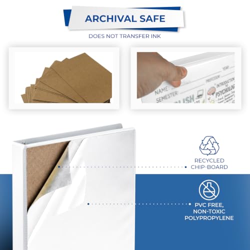 Samsill 1 Inch 3 Ring Binders, Economy Round Ring, Clear View Cover, 200 Sheet Capacity - for School, Home, Office - White, 6 Pack - color: White, size: 6-Pack, style: 1-Inch