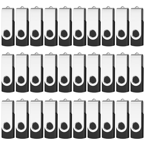 50-Pack Flash Drive 512MB, AreTop Bulk Thumb Drives USB 2.0 Jump Drive | Metal Multipack Memory Sticks with Lanyard, Portable Keychain for Date Storage at Home & Office (50 Pack 512MB, Black) - size: 512MB, style: 50P-Black-A