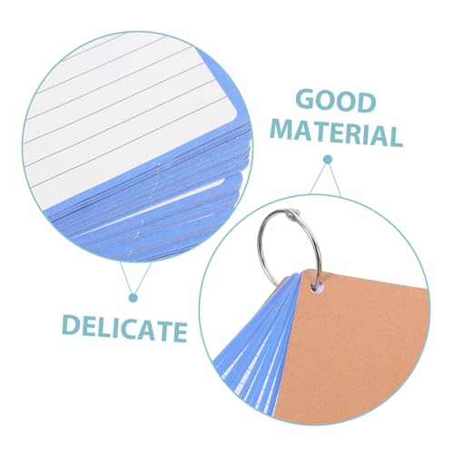 NUOBESTY 6pcs Flashcards Rings Index Cards Notecards for School Study Office Ring Binder Blank Flash Cards College Supplies