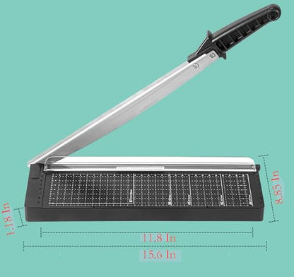A4 Heavy Duty Paper Cutter, 15.6 in x 8.8 in 8 Sheets Capacity Paper Trimmer for Coupon, Label, Cardstock, and Scrapbooking Craft for Office and Home (White) - color: White