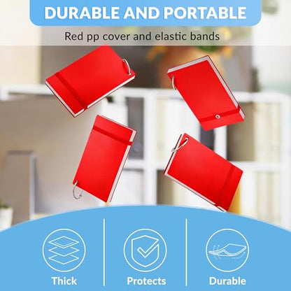 NEEWAY Ruled Index Cards with Ring 3x5 Inches, 200 Count Note Cards Lined, Flash Cards with Rings for Studying, Home and Office (Red) - color: Red